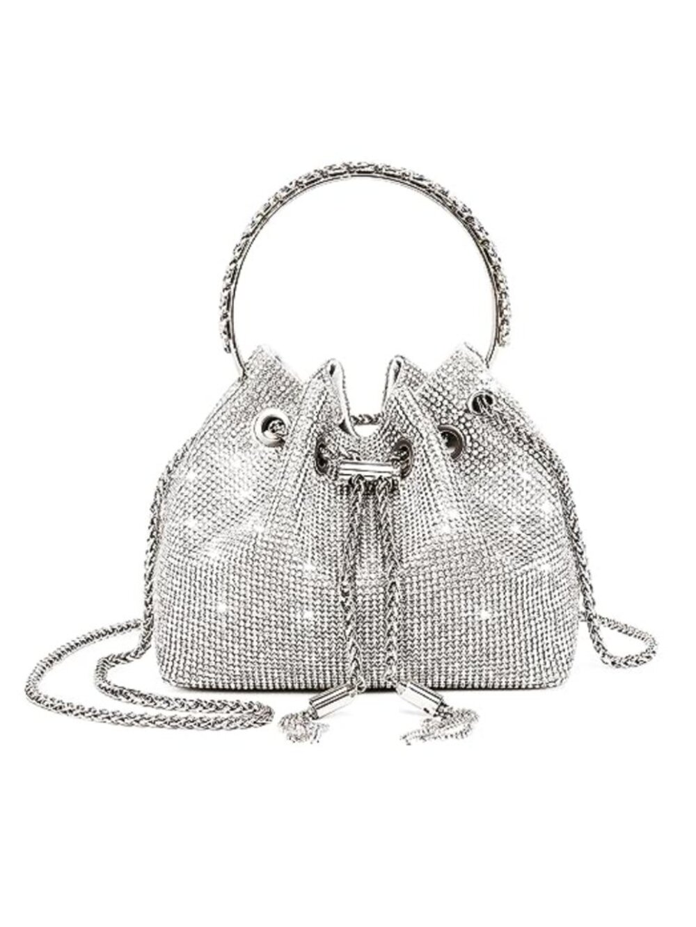 Rhinestone Bucket Bag Sparkly Clutch Evening Purse for Women